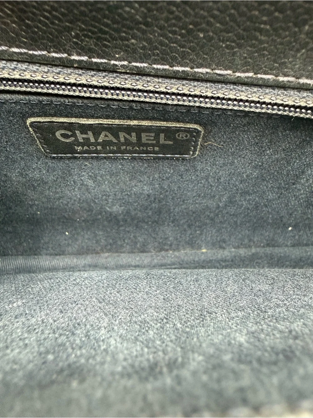 Chanel Quilted Leather Shoulder Bag in Black Caviar